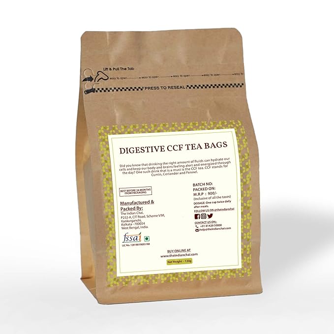 The Indian Chai - Digestive CCF Tea 60 Pyramid Tea Bags - 120 gms